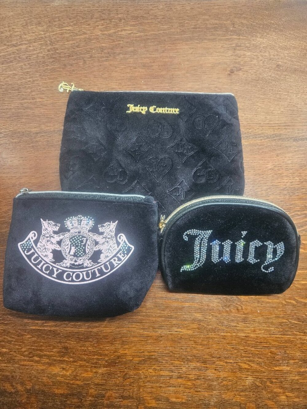 Juicy Couture Velour Cosmetic Bags, Set of 3, Y2K Nostalgia